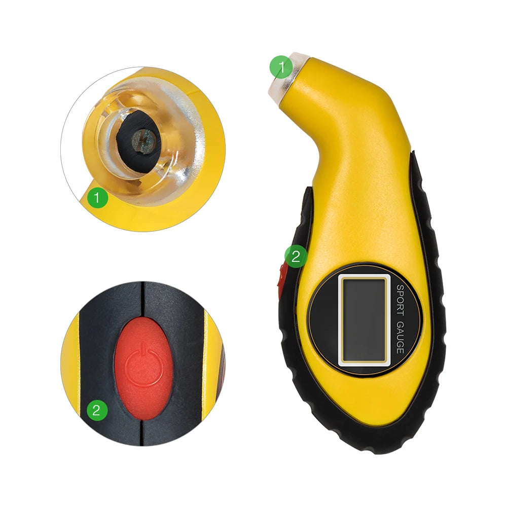 Digital Tyre Air Pressure Gauge Meter LCD Electronic Car Tire Manometer Barometers Tester Tool For Car Motorcycle Security Alarm