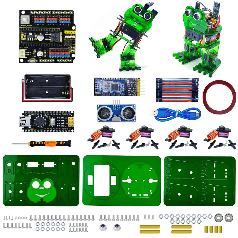 Keyestudio Bionic Frog Robot Kit for Arduino Nano Dual-Leg Walking & Dancing with Servos Graphical Programming