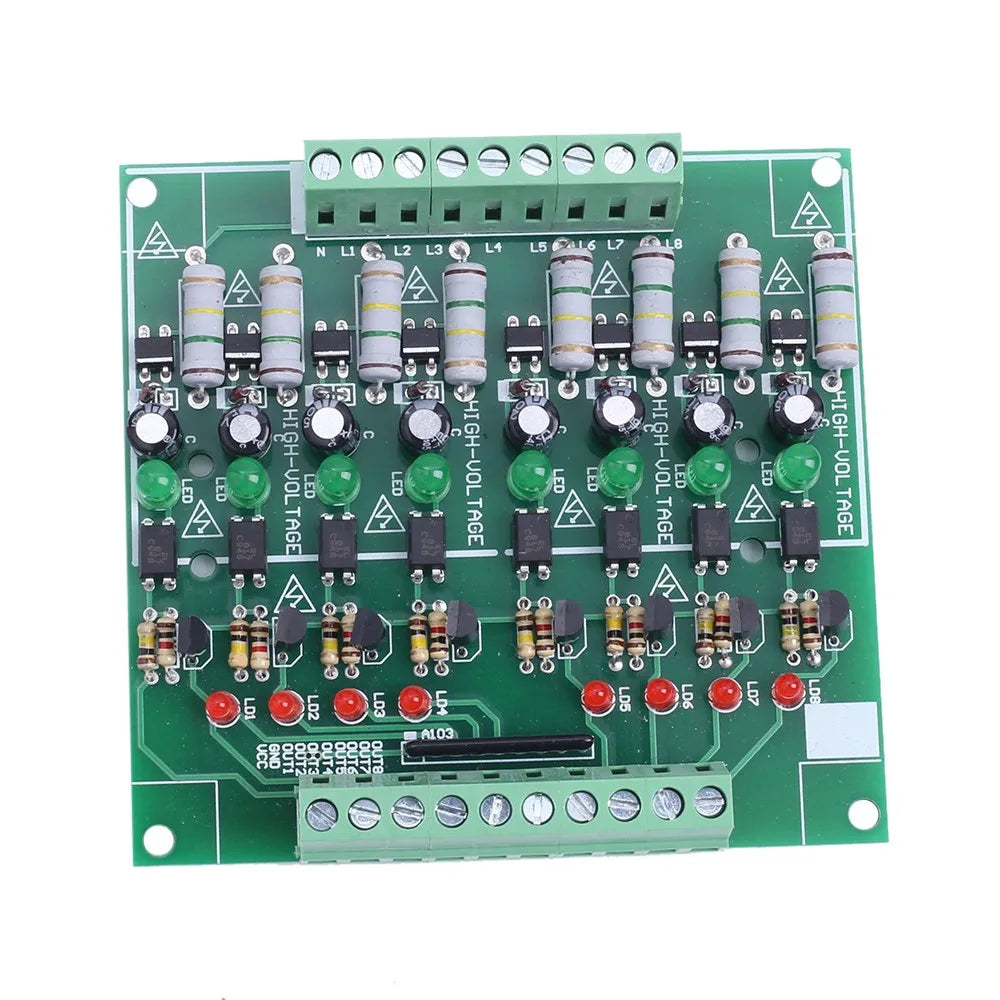 8 Channel Optocoupler Isolation Module Signal Voltage Converter PNP NPN Low High Level Output AC 110V 220V DC 3.3V 5V 12V 24V