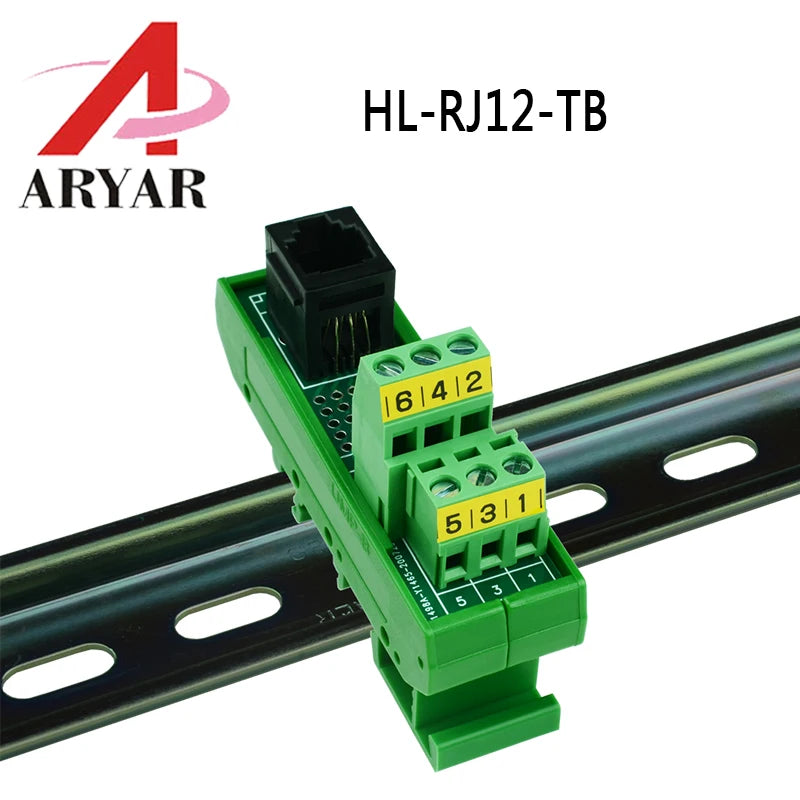 RJ12 vertical Breakout board RJ 12 splitter RJ12adapter Din Rail Mounting