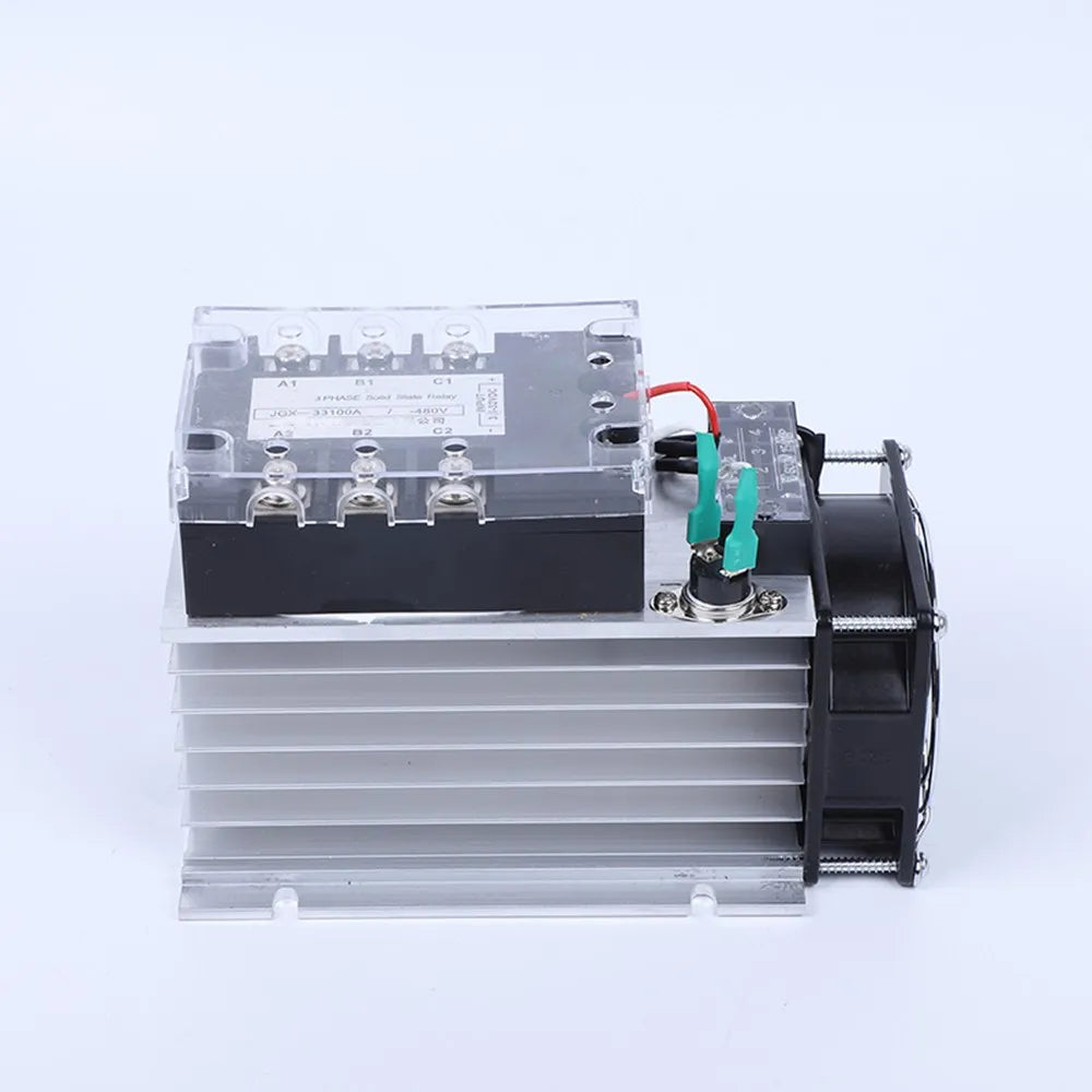 JGX-33100A Three Phase Solid State Relay AC480V 100A DC control AC Solid State Relay SSR AC Three DC-AC With Fan and Radiator
