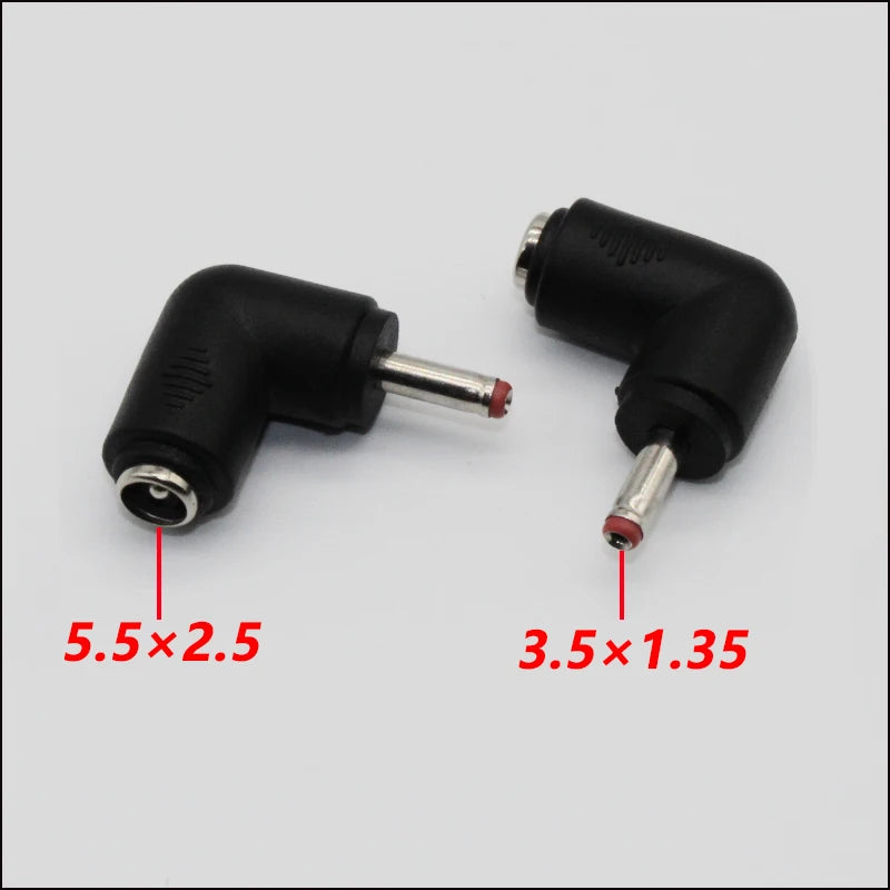 1pcs DC Connector 5.5 x 2.5MM Female Power Adapter to 3.0×1.1，3.5×1.35，4.0×1.35，4.0×1.7，4.8×1.7，5.5×2.1MM Male 90 Degree .