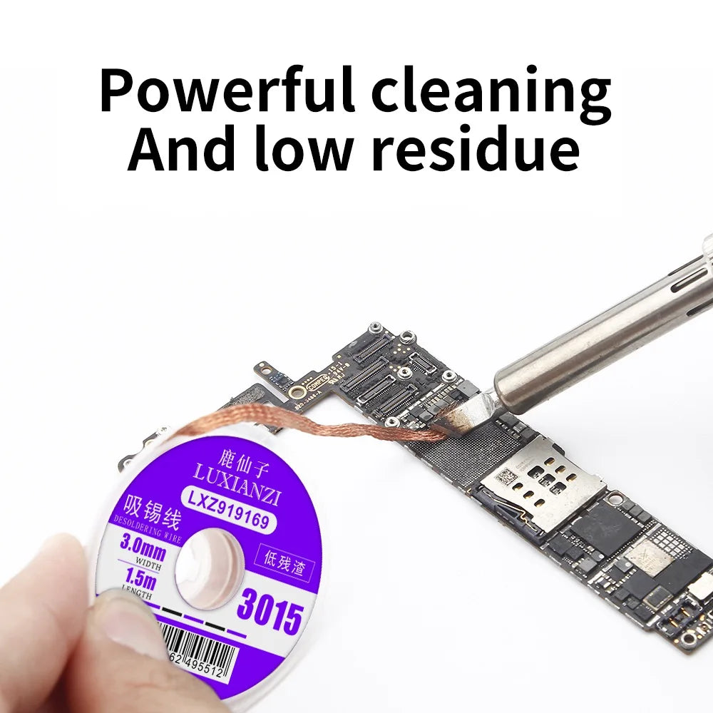 LUXIANZI 1.5M/3M Desoldering Braid Solder Wire Tin Removal Tape Copper Soldering Wick Welding Repair Tool 1.5/2/2.5/3/3.5/4.0mm