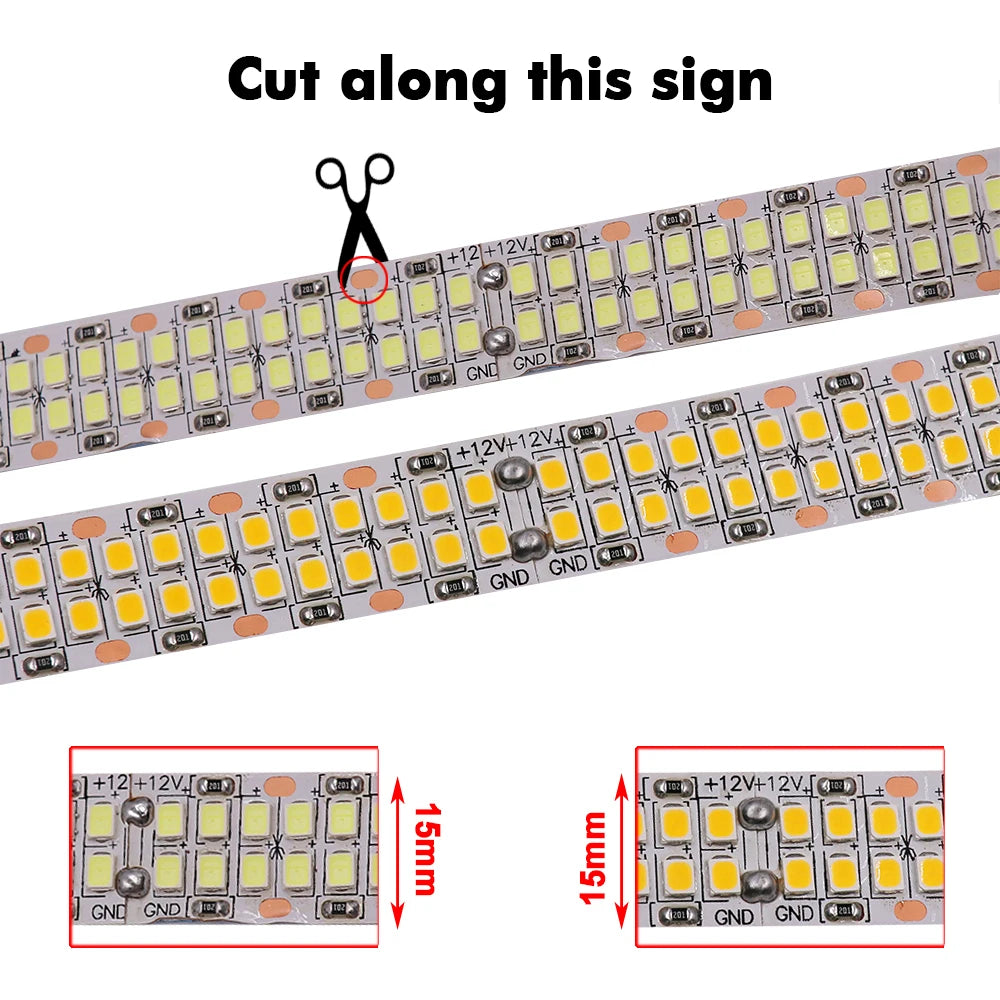 5M LED Strip Light DC 12V 24V 2835 Flexible Ribbon Diode Light 60/120/240/480 LED Stripe Warm Natural Cold White Luces Led Tape