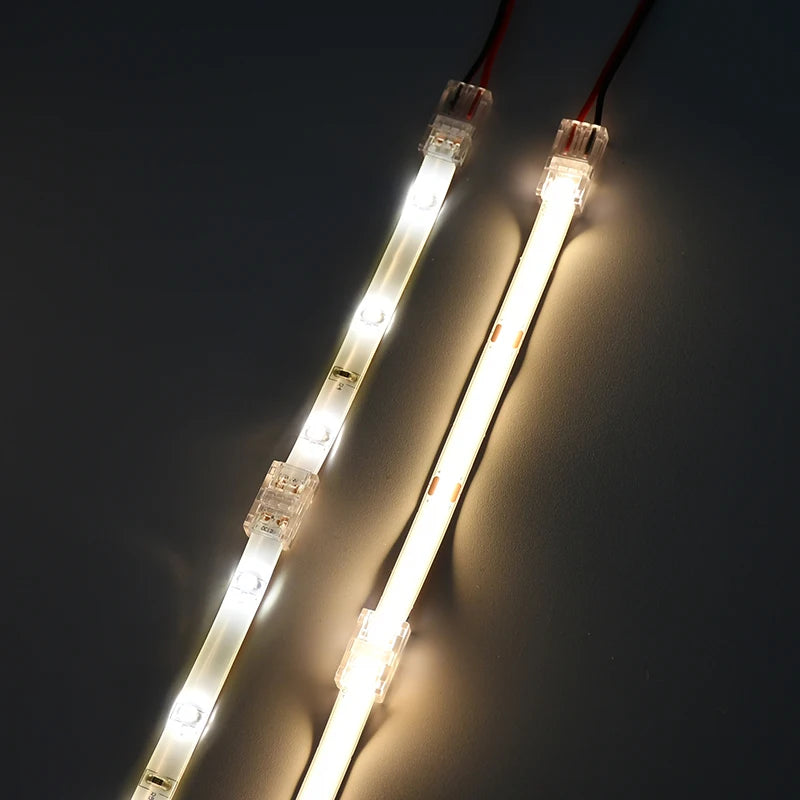 8mm 10mm 2pin COB LED Strip Connector Tape Lights L Shape LED Corner Connectors for SMD COB 5050 2835 Strip Light Fixed Clamps