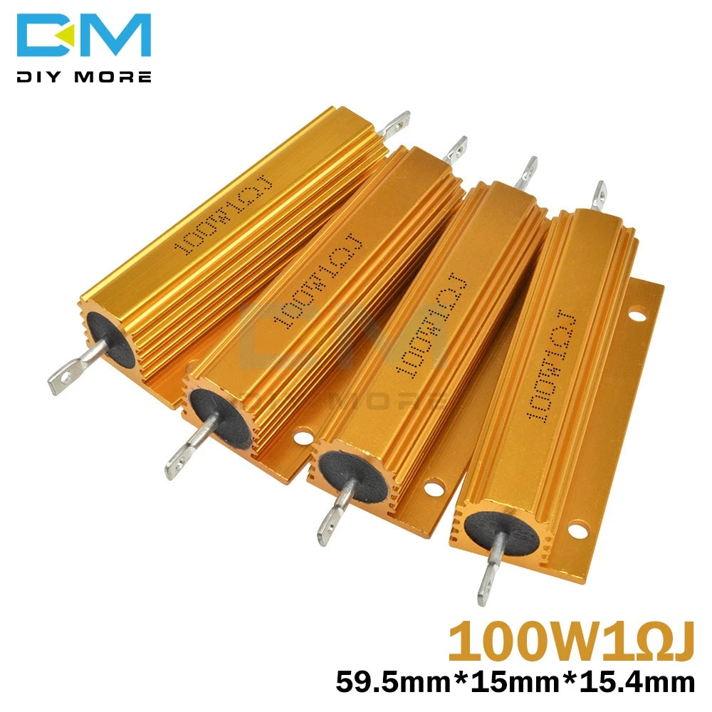 0.5R 1R 2R 4R 6R 8R 10R 20R 100W 5% +5% -5% Aluminum Shell Housed Case Power Wirewound Resistor 0.5/1/2/4/6/8/10/20/50/100 Ohm