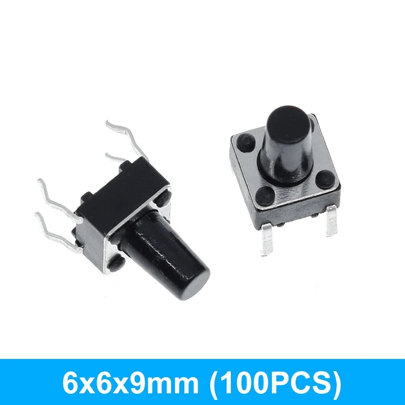 GREATZT 6X6X5/4.3/5.5/6/7/8/9/10/13MM Tact Switch Push Button Switch 12V 4PIN DIP Micro Switch For TV/Toys/home use Button