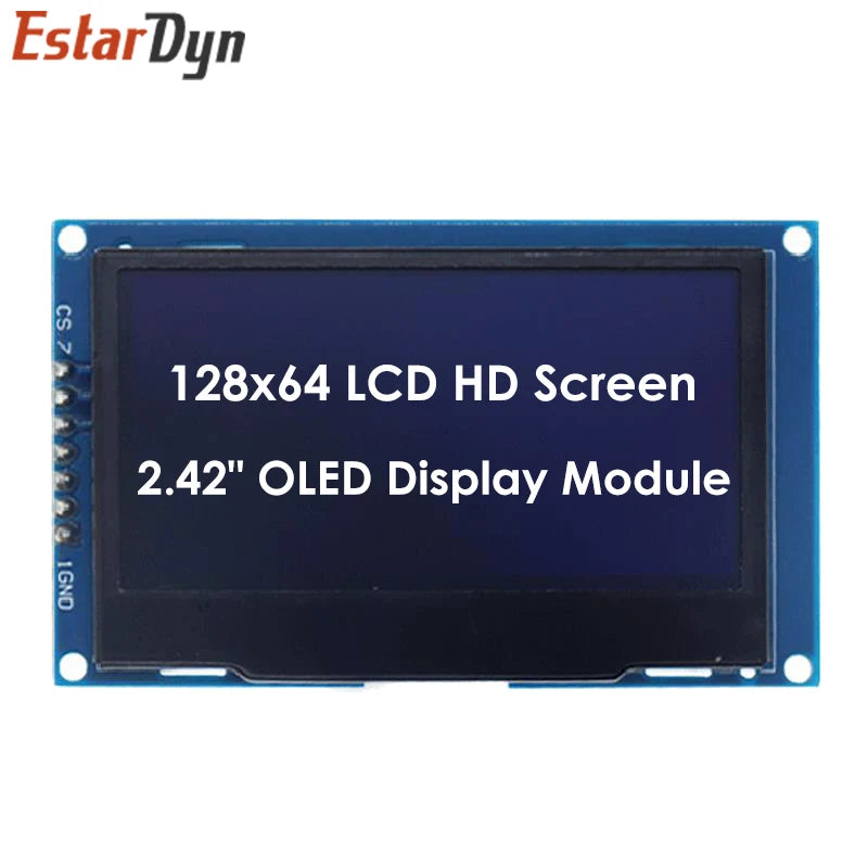 2.42 inch 2.42" OLED Display Module 128x64 LCD HD Screen Module SSD1309 7 Pin SPI/IIC I2C Serial Interface for UNO R3