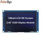 2.42 inch 2.42" OLED Display Module 128x64 LCD HD Screen Module SSD1309 7 Pin SPI/IIC I2C Serial Interface for UNO R3
