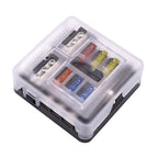 Universal 12 Ways 6 Ways Blade Fuse Block 12V 32V Car Fuse Holder Box Marine Auto Fuse Connector Switch With LED Indicator Light