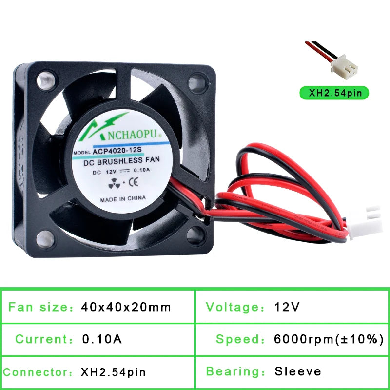 ACP4020 4cm 40mm Fan 40x40x20mm DC5V 12V 24V Cooling Fan for Inverter Router Inverter Power Supply