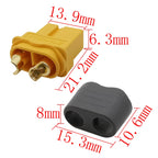 2Pcs XT60 XT60E-M XT60H-F Plug Banana Bullet Male Female Connector with Housing Sheath For RC FPV Charger Battery Motor ESC
