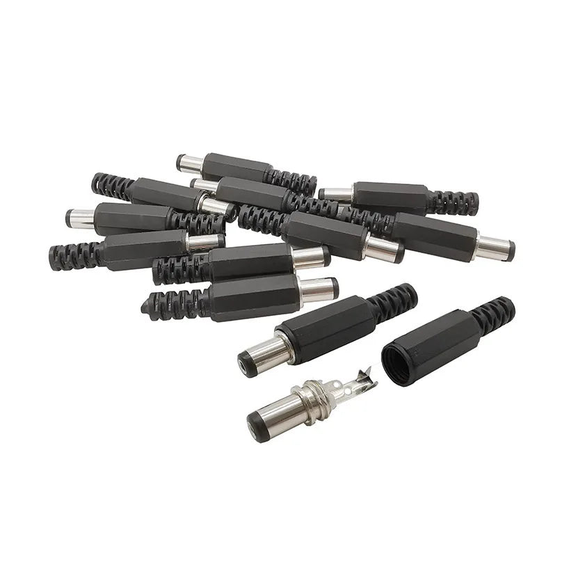 5Pairs 5.5 x 2.1mm DC Power Male Plug + Female Jack Socket Connectors Screw Nut Panel Mount Adapter 5.5*2.1 mm 12V 3A DC022