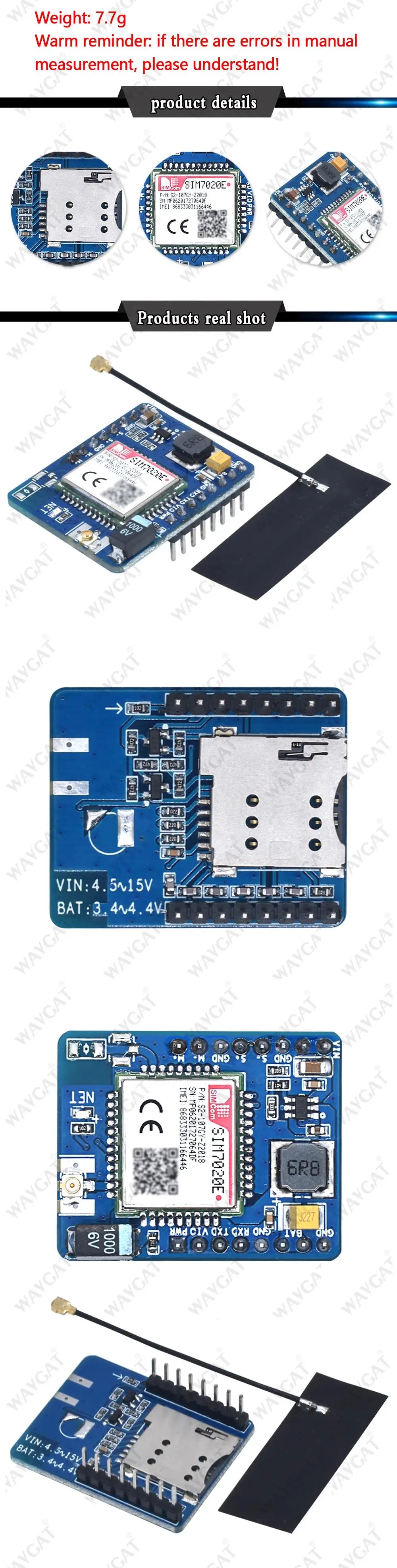 SIM7020 SIM7020E Core board or LCC chip New&Original Multi-Band B1/B3/B5/B8/B20/B28 LTE NB-IoT M2M module compatible SIM800C