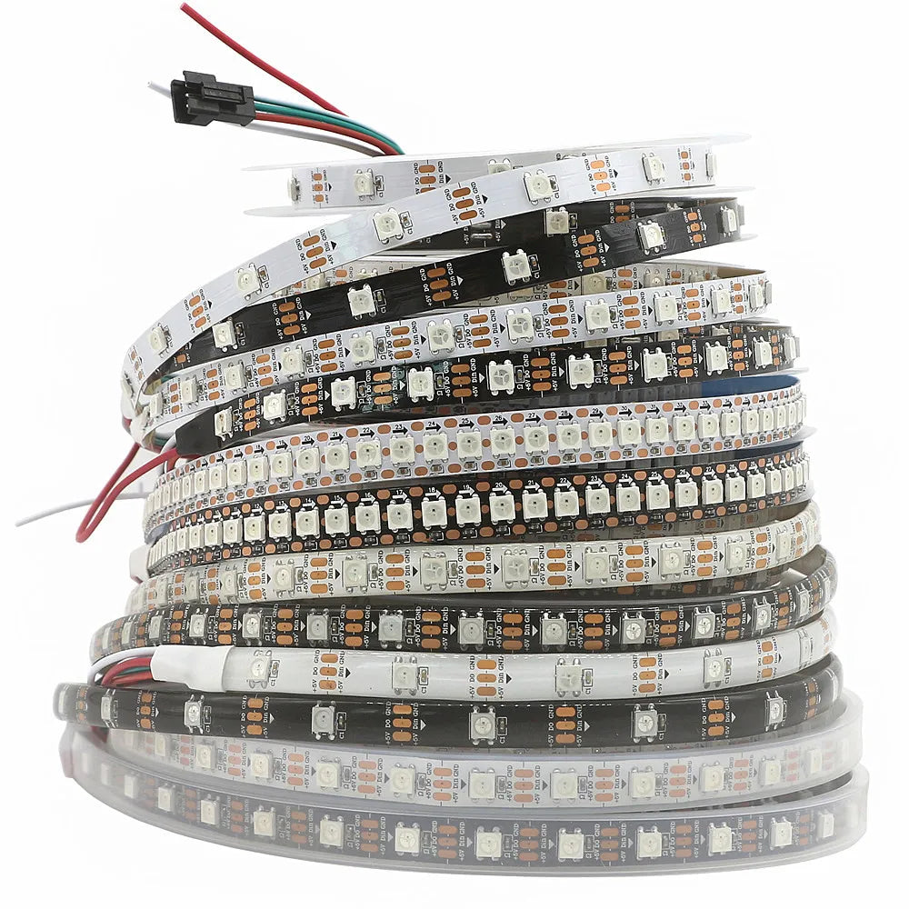 WS2812B Led Strip With SP110E USB Bluetooth Controller WS2812 30/60/144 Pixels/m RGB Individually Addressable LED Light Kit DC5V