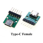 Cltgxdd 1pcs Data Charging Cable Jack Test Board with Pin Header 90/180 Degree USB 3.1 Type-C Female Male Connector