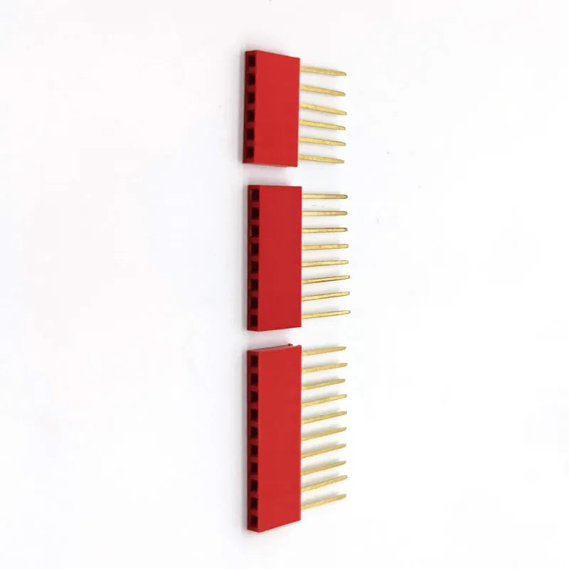 10pcs Pin Header 2.54MM 10MM Long Needle Female Pin Header Strip Stackable Header Connector 1*2/3/4/5/6/8/10/15P