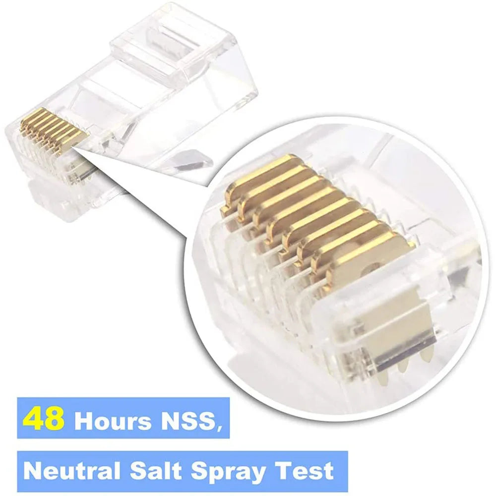 100Pcs CAT6 Connector Plugs RJ45 Network Cable Modular Pass Through CAT6 RJ45 Connector Plugs 8P8C Accessories Strong Plasticity