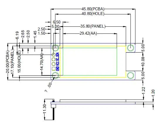 1.29 Inch OLED Module 1.29" 12864 Screen White 128X64 OLED LCD LED Display Module IIC SPI Interface CH1115 for Arduino