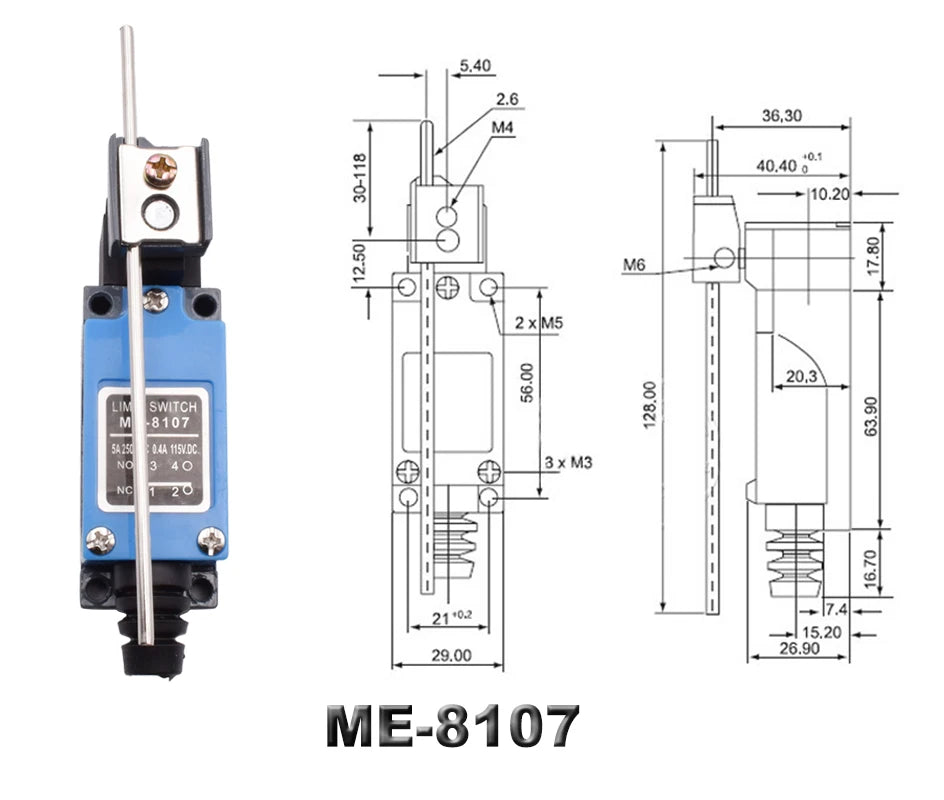ME 8104 8108 8111 8122 9101 CNC Micro Momentary Limit Switch 5A/220V Rotary Roller Lever Sealed Industrial Machine Limit Switch