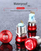 16/19/22mm stainless steel Emergency stop switch Push Button Switch latching 1NO1NC 2NO2NC Car button pin terminal 22JT/L.S.2K2B