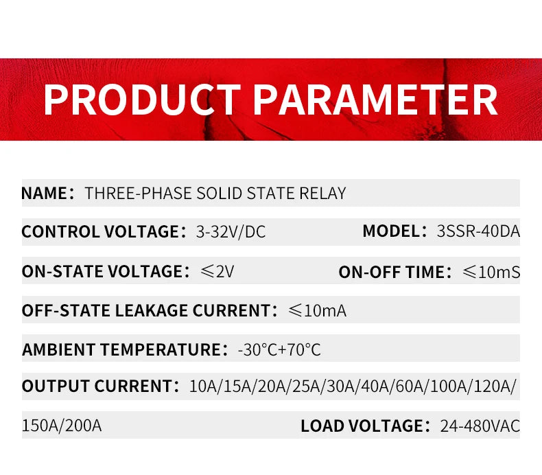 Three-phase Solid State Relay DC Control AC 380V 40A SSR-3 DC-AC Complete Set With Relay, Heat Sink, Fan 40/60/80/100/150A