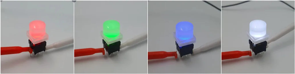 Honyone TS6-A Series Round Top 10mm Cap With LED 6+2 Pin DPDT PCB Mount Mini Push Button Switch