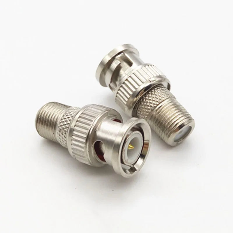 5pcs BNC Male Plug To F Female Jack Coax Connector Adapter For CCTV Camera Drop Shipping Support Silver  monitor