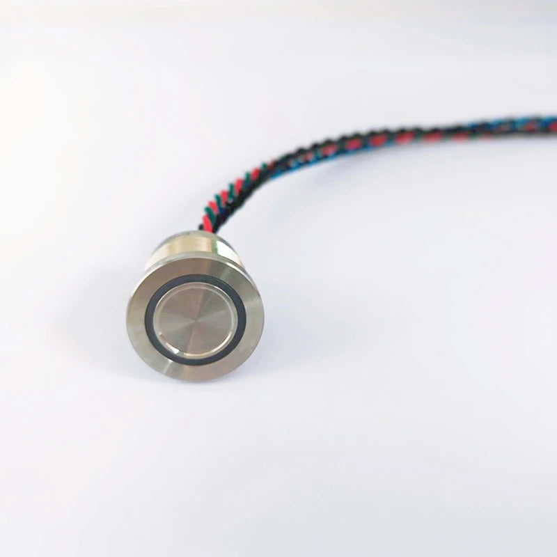 16MM 19MM 22MM IP68 316L stainless steel or  Black aluminum Waterproof RGB 3 color piezo push button switch PS223P10YSS1RGB24T