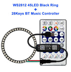 WS2812B Individually Addressable Led Ring 5050 RGB With USB 28Keys Bluetooth Music Controller Kit BuiIt-in 8/16/24/35/45 Pixels