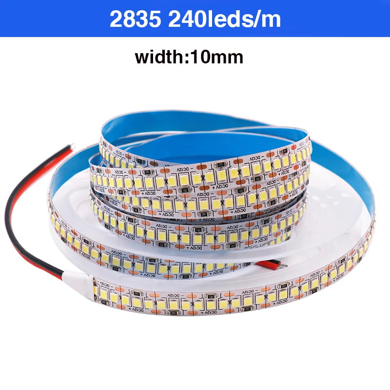 DC12V LED Strip 5050 5054 2835 240LEDs/m High Bright Flexible LED Rope Ribbon Tape Light Lamp Warm White / Cold White 5m