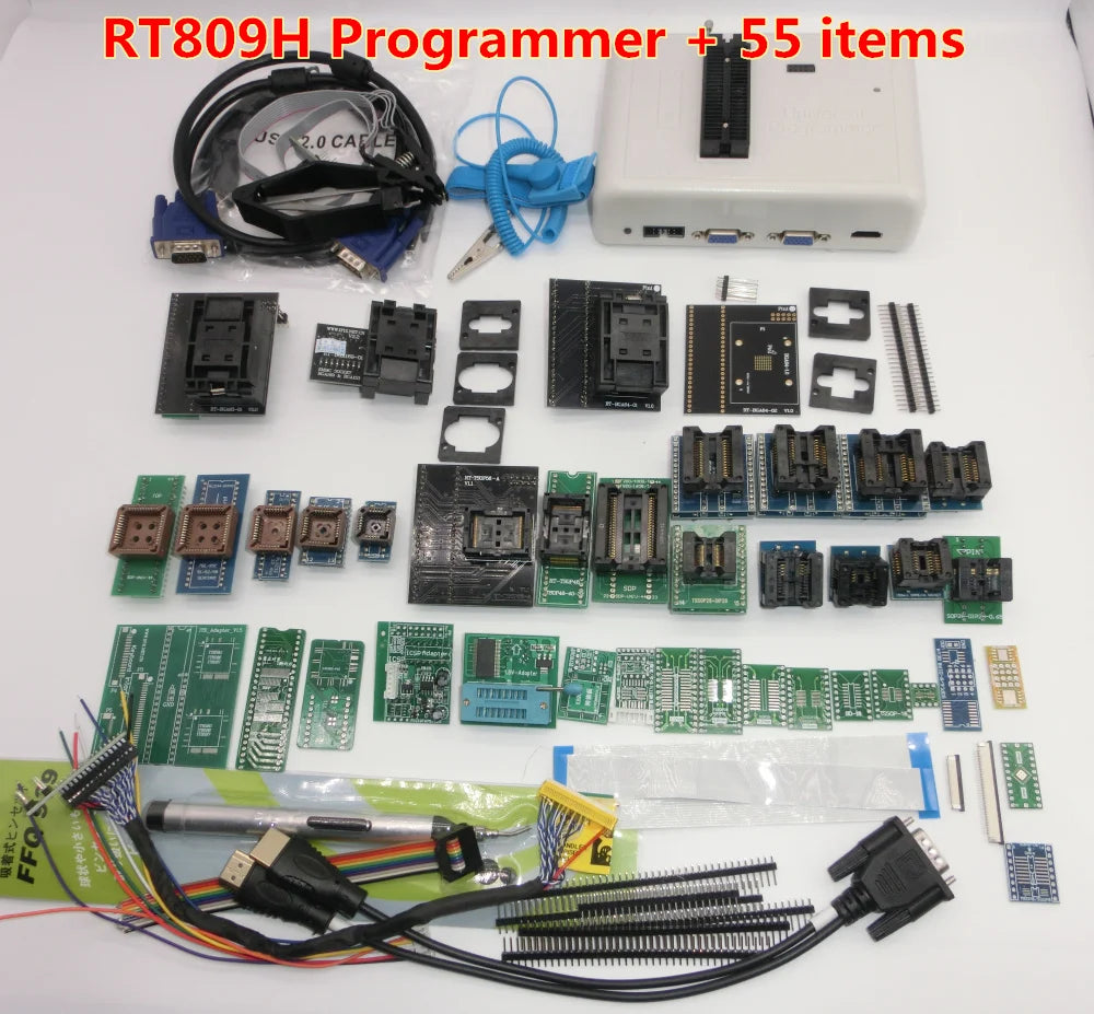 Newest Software ORIGINAL RT809H RT809HSE  EMMC-Nand FLASH Extremely fast universal Programmer TSOP56 TSOP48  BGA63
