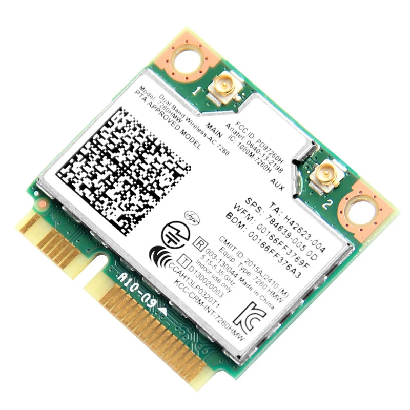 1200Mbps Dual Band 802.11AC  for Intel7260 7260AC 7260HMW 2.4/5GHZ 867M Wifi Bluetooth 4.0 Mini PCIe Wireless Network Wlan Card