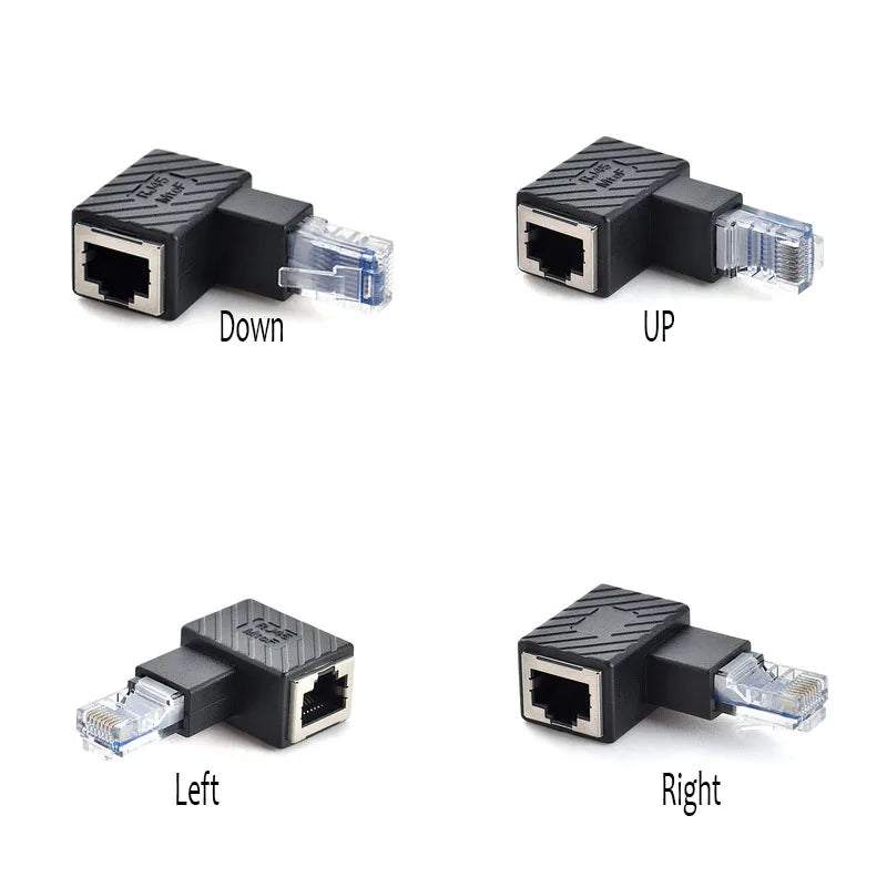90/180/270 Degree Right Angle RJ45 Male to Female Cat5/6 Ethernet LAN Extension Adapter Cable  Screw panel mount Ethernet 30cm