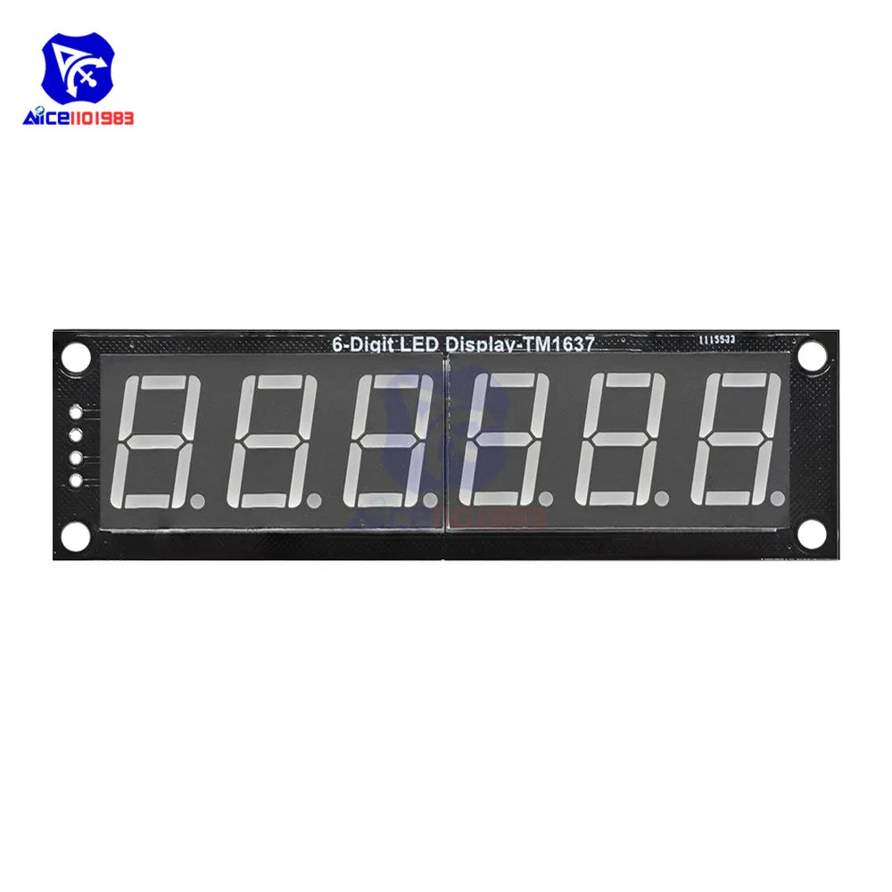 diymore TM1637 6 Bits 7 Segment 0.56 inch Digital LED DIsplay Module I/O Interface 5 Color Available for Arduino