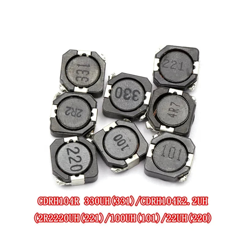 5PCS CDRH104R Inductance Wire Wound Chip Shielded Inductor 2.2/3.3/4.7/10/22/33/47/68/100/220/330UH 10*10*4M SMD Power Inductor