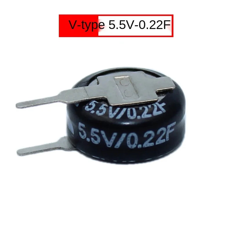 2PCS/Lot Super Capacitor 5.5V 0.1F 0.22F 0.33F 0.47F 0.68F 1F 1.5F 4.0F Button Type Farrah Supercapacitor VHC Type