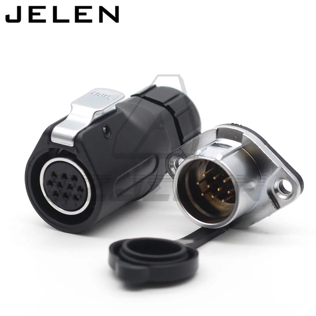 XHE20,  IP67 2/3/4/5/6/7/8/9/10/12 pin Waterproof connector, M20 Panel mount power cable connector male(socket) and female(plug)
