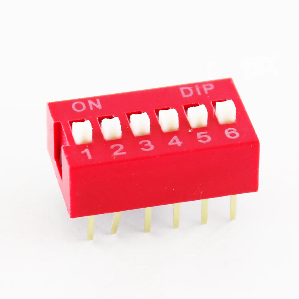 10pcs/lot DIP Switch Slide Type Red 2.54mm Pitch 2 Row DIP Toggle switches Dial switch 1p 2p 3p 4p 5p 6p 8p 7p 10p 12p