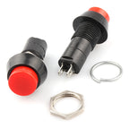 Round Push Button Switch, Self-Locking, Self-Recovery, 12mm, 3A 250V, AC, 2 Pin, PBS-11A, PBS-11B, 6Pcs