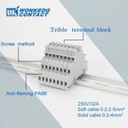 10Pcs DIKD 1.5 3 Levels Sensor Screw Connector 2.5 mm² 6-Conductor Electric Din Rail Triple Three Level Terminal Block DIKD1.5
