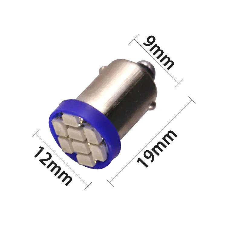 100pcs AC DC 6V 6.3V BA9S Non polar 8 SMD 1206 3020 T4W LED Bulbs for pinball machine White Red Blue Green Yellow green 6.3V AC