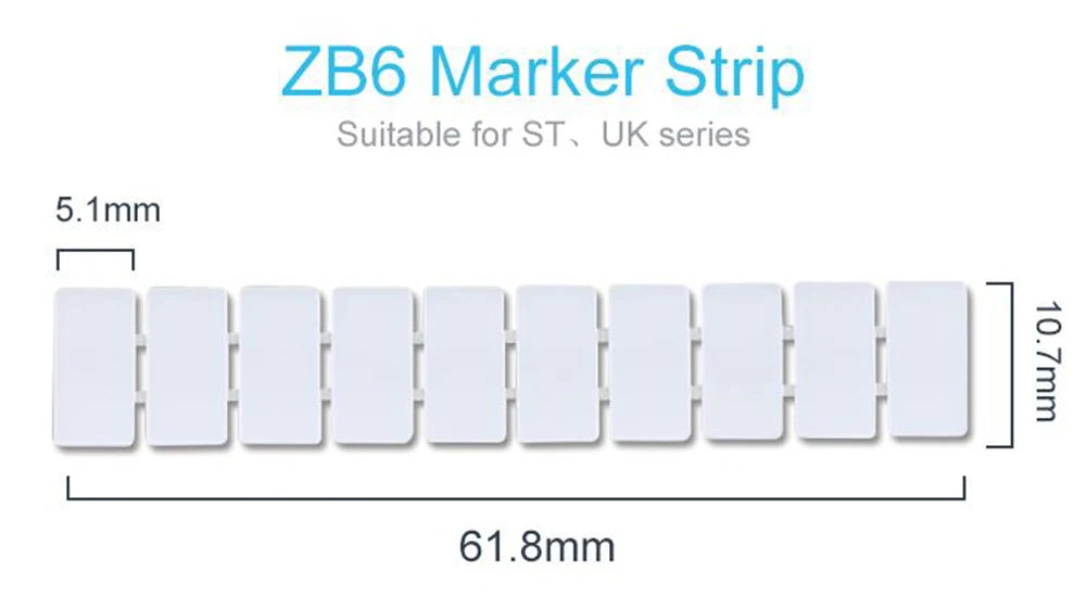 10Pcs ZBFM6 Label For Double-Level PTTB 4 PTTB4-PV 4mm Termin Numbering Blank DIN Rail Terminal Block Zack Marker Strips ZBFM 6