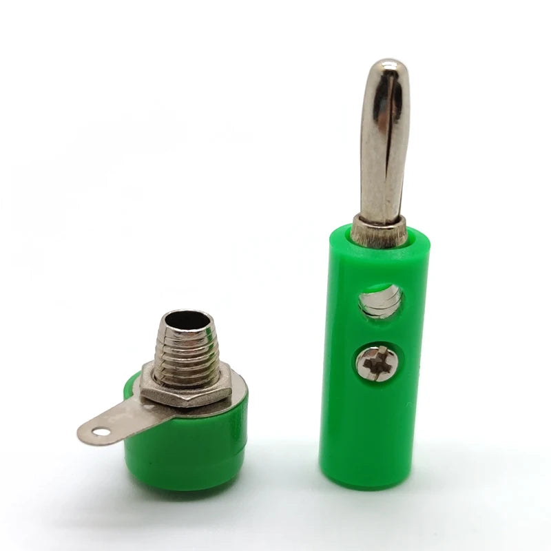 5 Pairs 4mm Banana Plug Male & Female Socket Connector Screw Terminal Binding Post Adapter for Audio Speaker Set