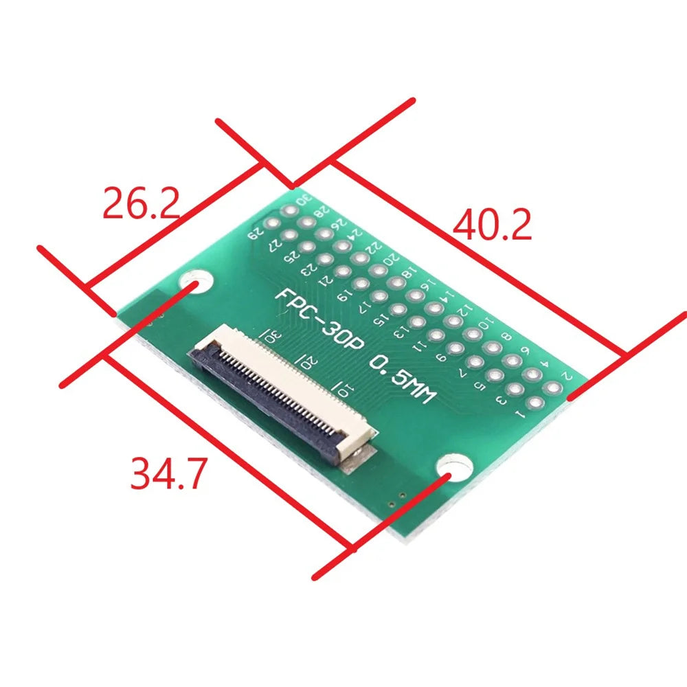 2 Pcs FPC FFC Cable 4 6 8 10 12 15 20 24 30 40 50 60 PIN 0.5 Mm Cable PCB Adapter to 2.54 Mm 1 Inch Pitch Through Hole PCB