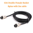 Double GX16 2/3/4/5/6/7/8/9/10Pins Female Air Aviation Connector Power Cable Electrical Terminal Wire Lines Socket with 2m cable