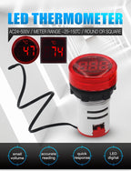 Mini Digital LED Thermometer Square/Round Head Temperature Gauge for Liquid & Air Measurement Range -25℃ to 150℃
