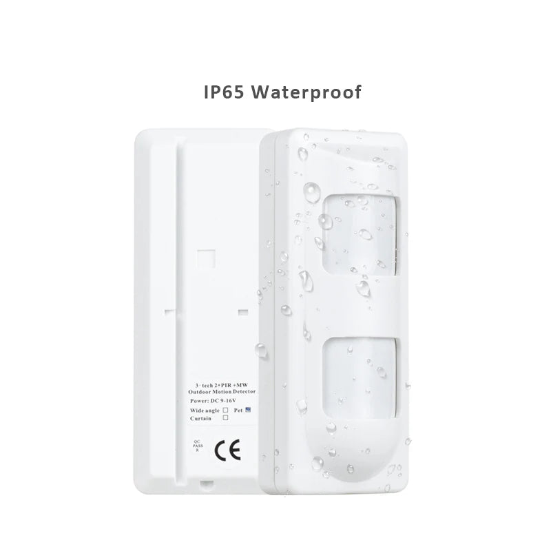 Wired 2PIR+Microwave Outdoor Anti-mask Anti-EMI PIR Motion Sensor for Wired Alarm Systems, Pet Friend/Curtain/Wide Angle