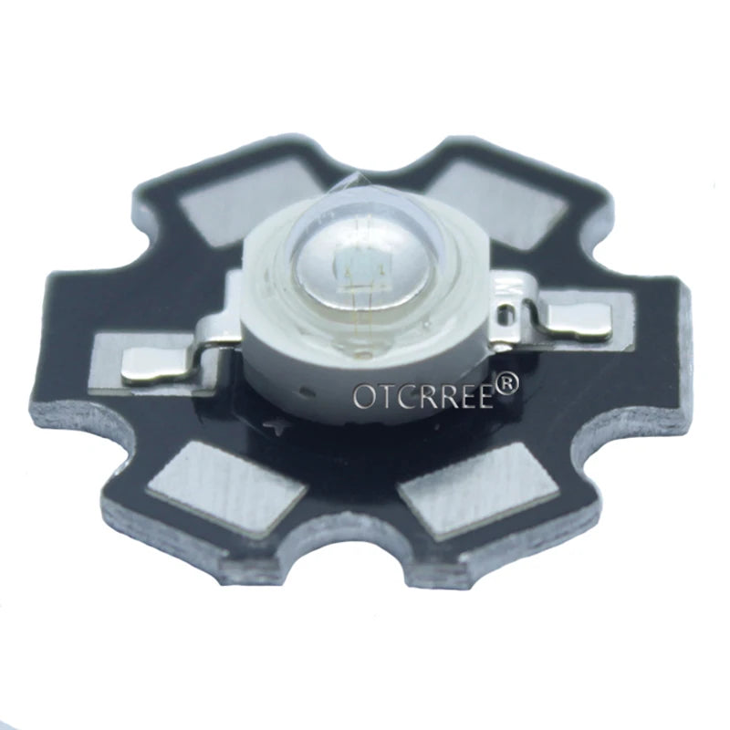 10pcs 1W 3W High Power LED Full Spectrum White Warm white Green Blue Deep Red 660nm Royal blue IR UV With 20mm Black Star PCB