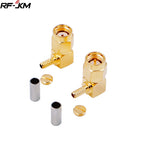 10pcs RF Connector SMA Male Plug Or RP-SMA Male Right Angle Crimp for RG174 RG179 RG178  RG316 LMR100 Cable